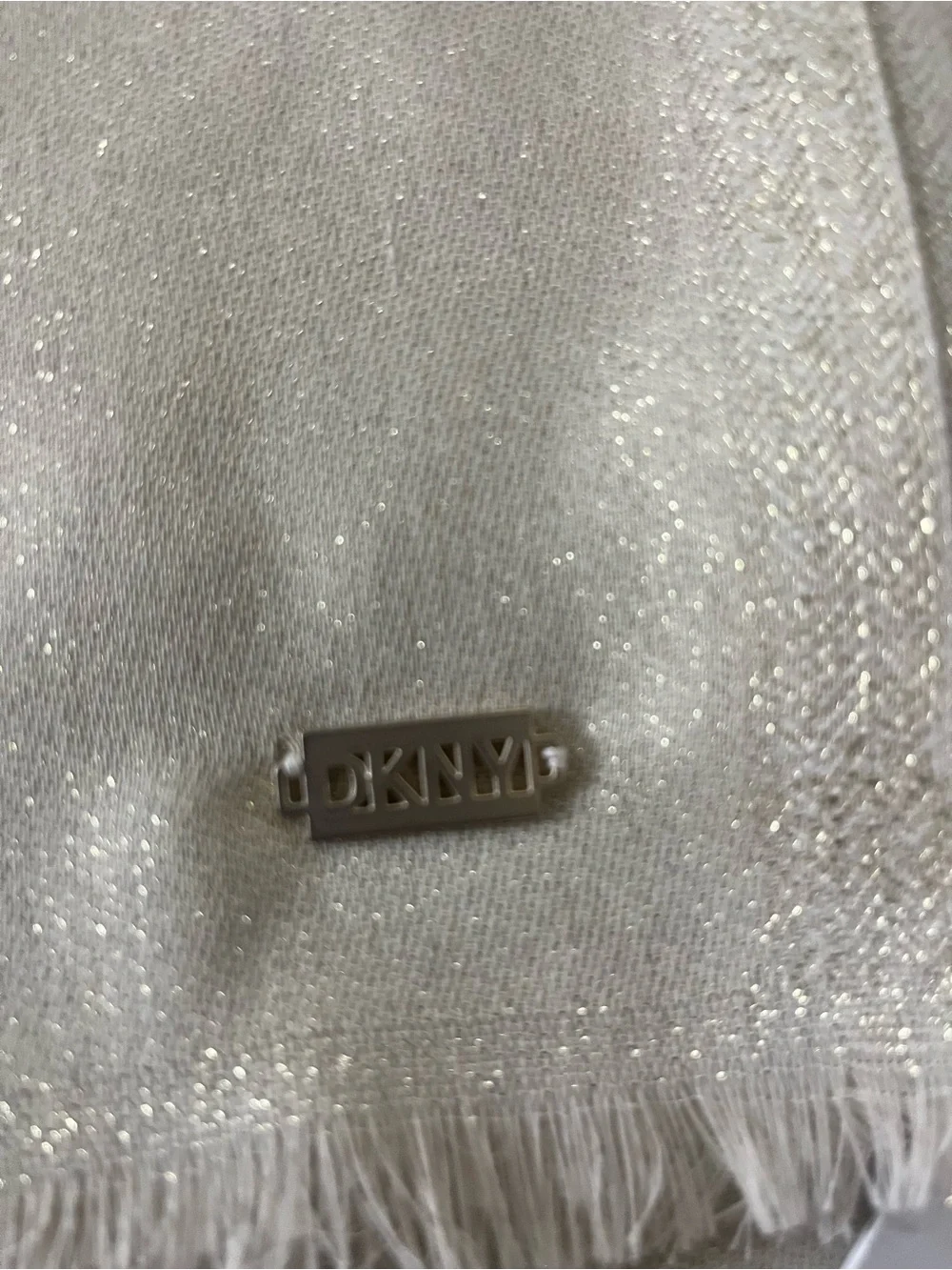 DKNY Shimmery Ivory Wrap Scarf